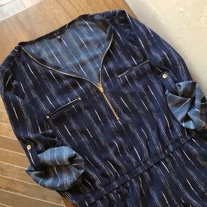 Navy Blue & White Dress